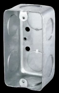 Caja rectangular Handy de acero pregalvanizado 4 × 2 × 1-7/8″ · K.O. 3/4″